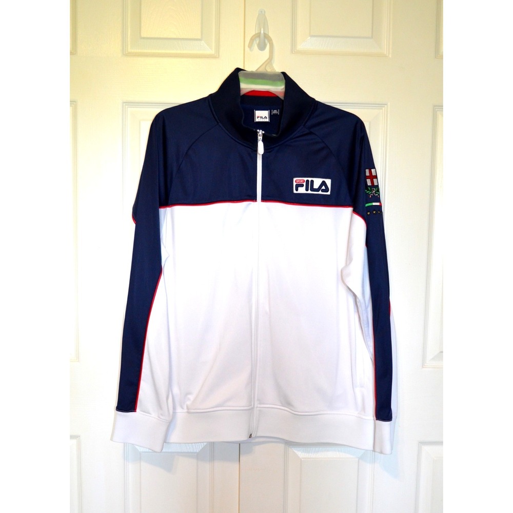 Vintage Fila Sport Track Jacket Mens Medium Black & Red Futbol Italia - Picture 2 of 16